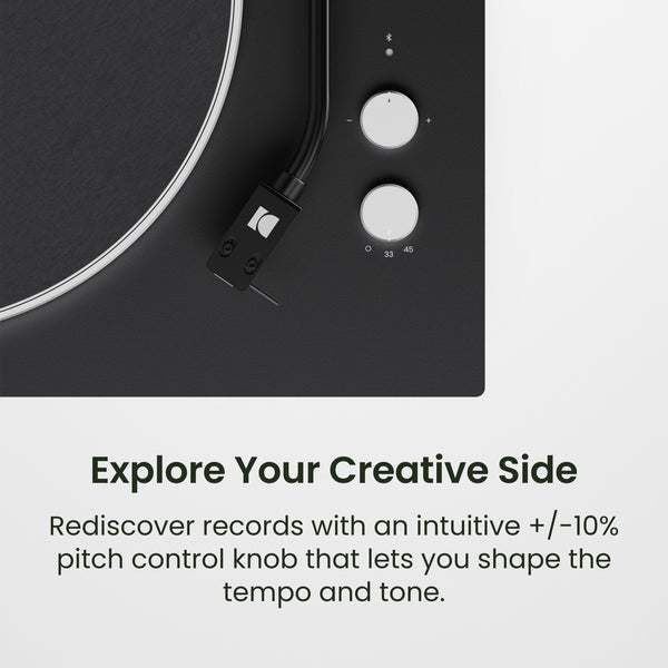 Kanto OBI3 (Gen.2) Turntable with Bluetooth 5.3, Preamp, and Pitch Control
