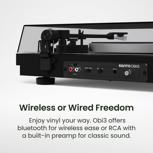 Kanto OBI3 (Gen.2) Turntable with Bluetooth 5.3, Preamp, and Pitch Control