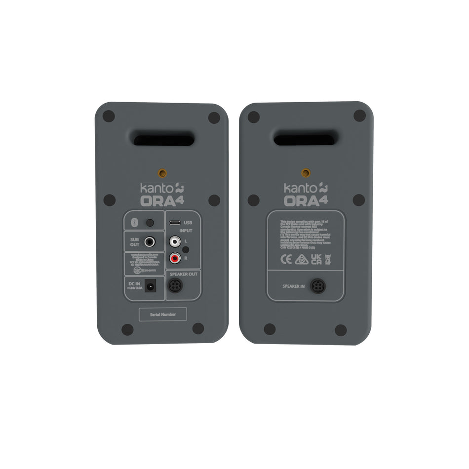 Kanto ORA4 140W Powered Referenece Desktop Speakers with Bluetooth (Grey)