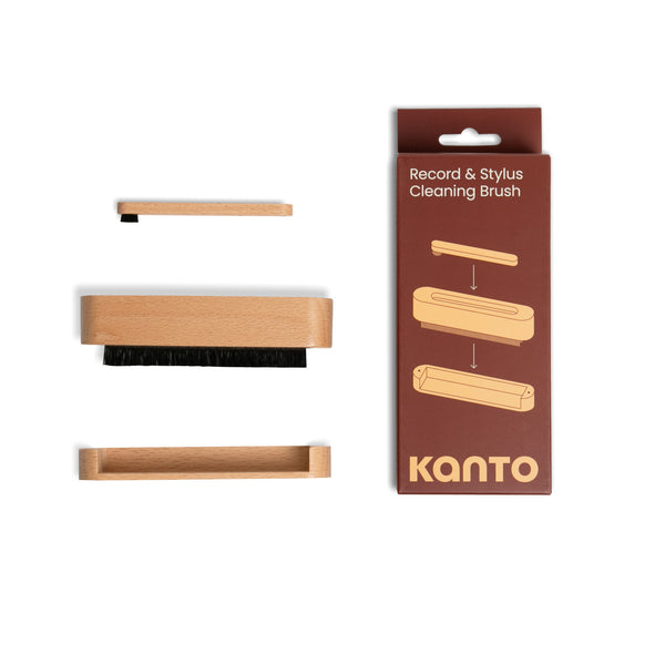 Kanto Vinyl 2-in-1 Carbon Fiber Record & Stylus Cleaning Brush - Wood