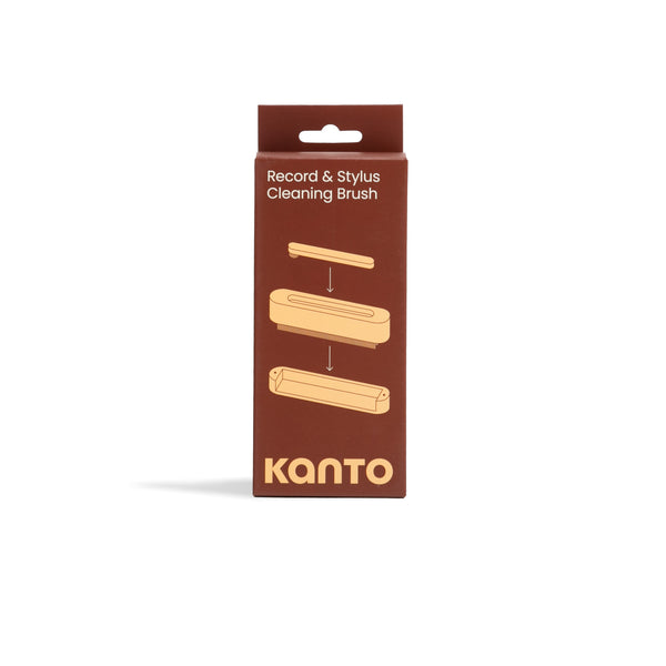 Kanto Vinyl 2-in-1 Carbon Fiber Record & Stylus Cleaning Brush - Wood