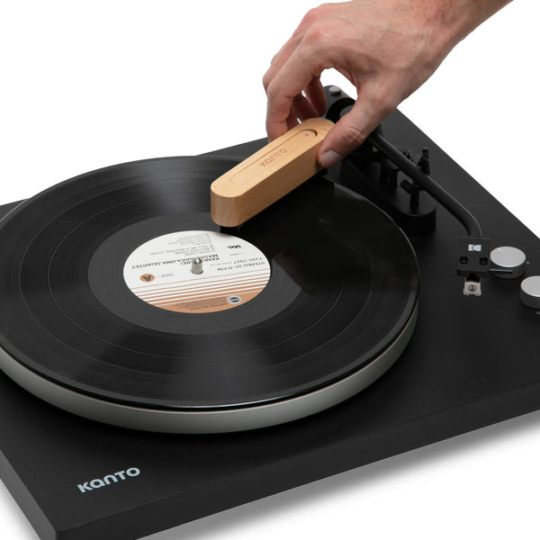 Kanto Vinyl 2-in-1 Carbon Fiber Record & Stylus Cleaning Brush - Wood