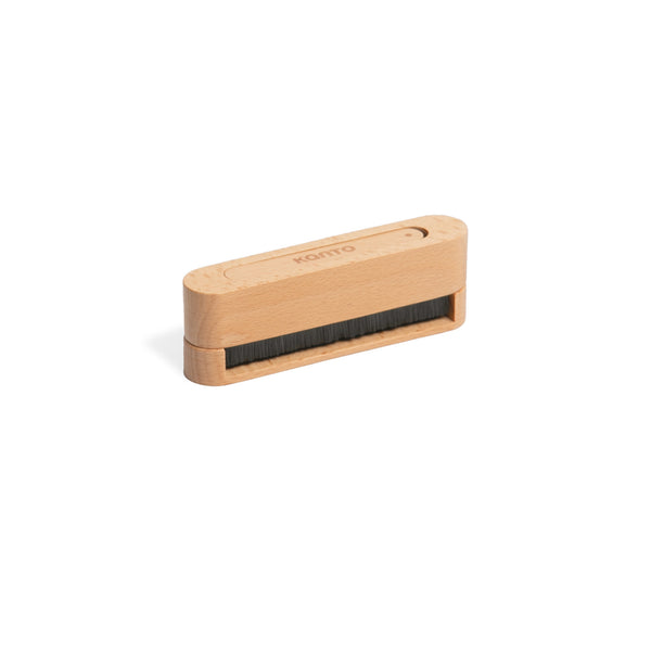 Kanto Vinyl 2-in-1 Carbon Fiber Record & Stylus Cleaning Brush - Wood