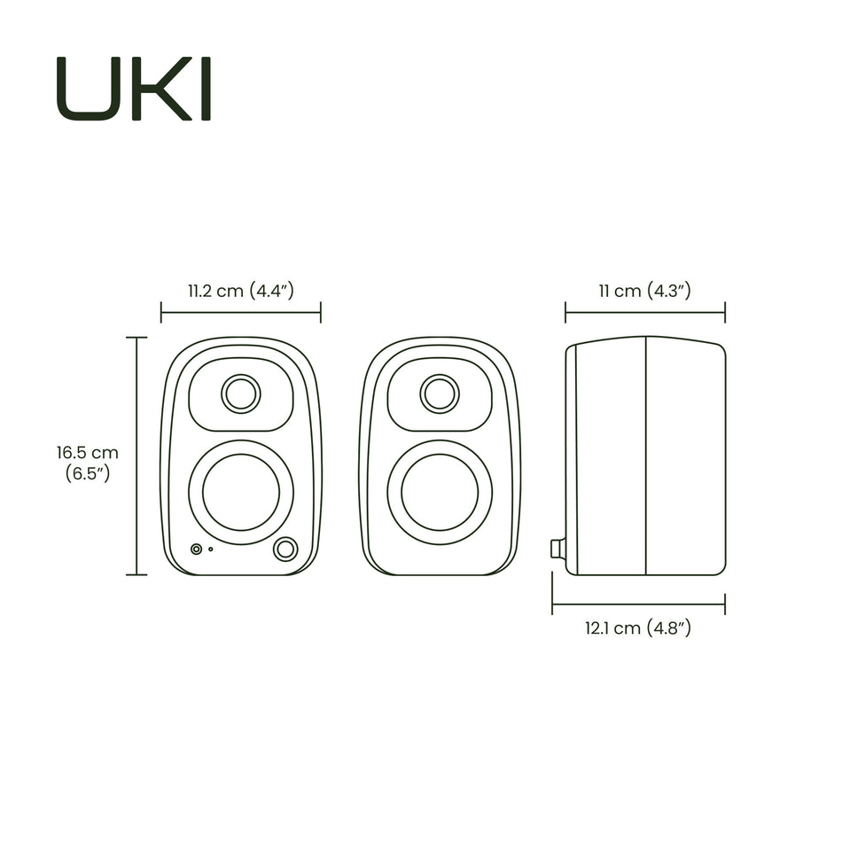 Kanto UKI 100W Desktop Speakers (Bluetooth, USB-C, Headphone out) – Pair