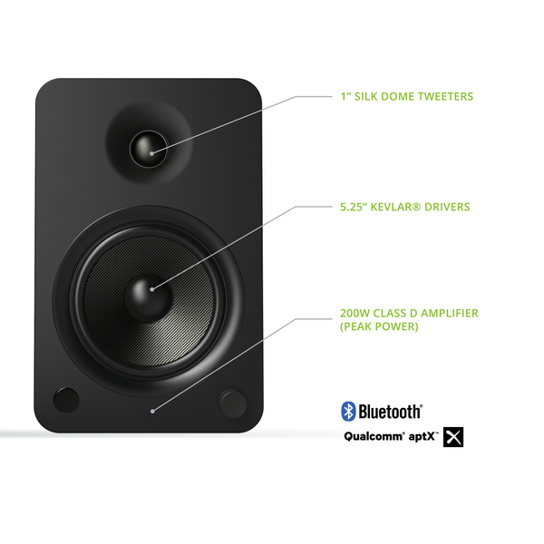 Kanto YU6 Powered Bookshelf Speakers-Black