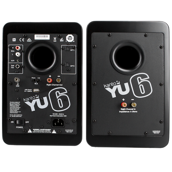 Kanto YU6 Powered Bookshelf Speakers-Black