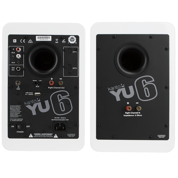 Kanto YU6 Powered Bookshelf Speakers White
