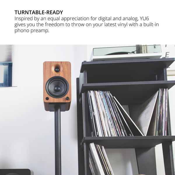 Kanto YU6 Powered Bookshelf Speakers Walnut
