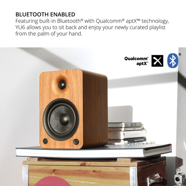 Kanto YU6 Powered Bookshelf Speakers Walnut