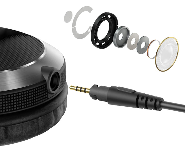 HDJ-X7-S Pro DJ 50mm Headphones with Swivel Ear Silver